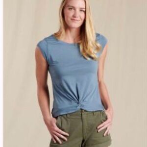 Green Envelope Blue Twist Front Tee